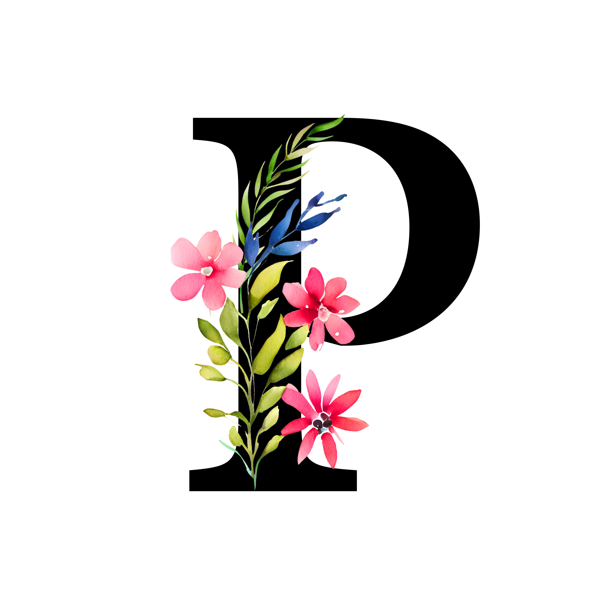 Free-Transparent-Floral-Alphabet-Illustration-letter-P.webp